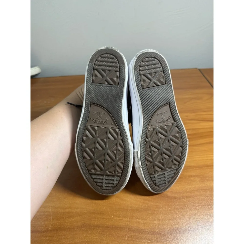 Converse All Star Low Top Youth Size 13 Floral Black Gold Eyelet Sneakers Shoes